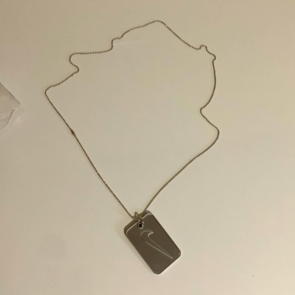 Nike Silver Necklace with Logo Pendant